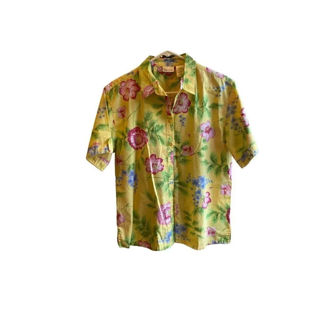 Hawaiian Bobby Brooks vintage women’s yellow Floral and Blouse M